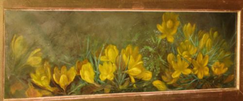 VICTORIAN OIL OF CROCUSES - ADDITIONAL PHOTO 3