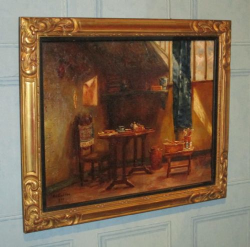 'THE ARTIST'S STUDIO' OIL PAINTING - ADDITIONAL PHOTO 1