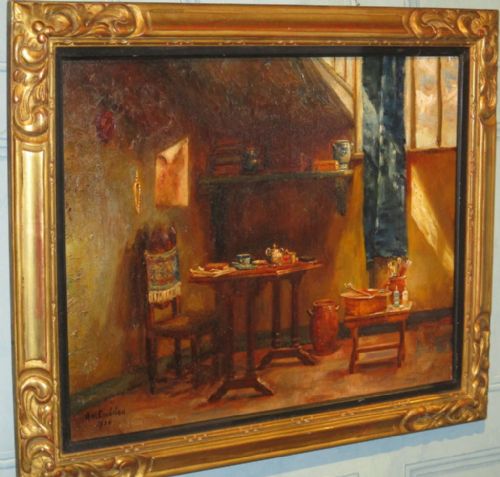 'THE ARTIST'S STUDIO' OIL PAINTING - ADDITIONAL PHOTO 2