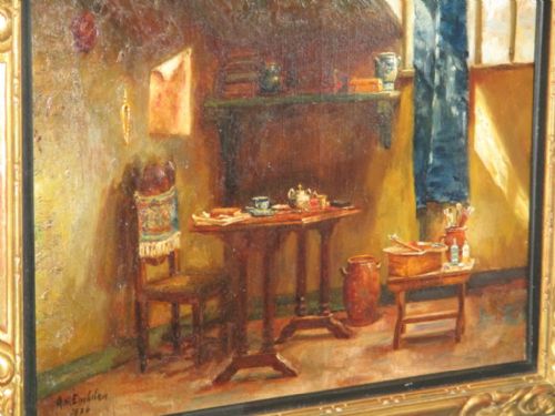 'THE ARTIST'S STUDIO' OIL PAINTING - ADDITIONAL PHOTO 3