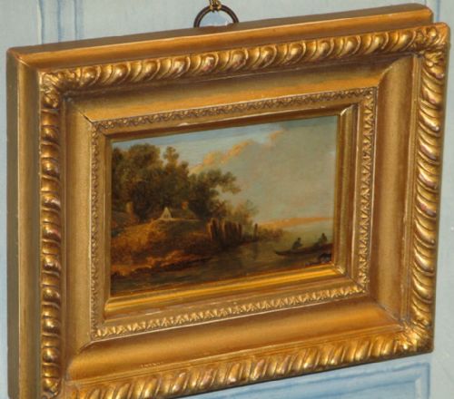 PAIR OF GEORGIAN MINATURE LANDSCAPE OILS - ADDITIONAL PHOTO 3