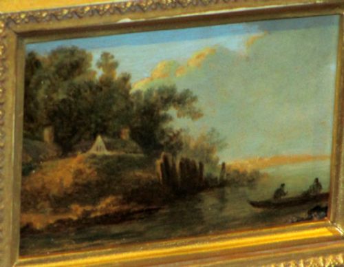 PAIR OF GEORGIAN MINATURE LANDSCAPE OILS - ADDITIONAL PHOTO 5