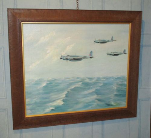 WORLD WAR TWO PERIOD OIL OF RAF MOSQUITO PLANES - ADDITIONAL PHOTO 6