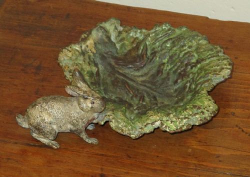 bergman cold painted bronze rabbit - CATEGORY: ANTIQUE METAL - DATED 1900