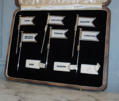 RARE SET OF SOLID SILVER SANDWICH FLAGS - ADDITIONAL PHOTO 4