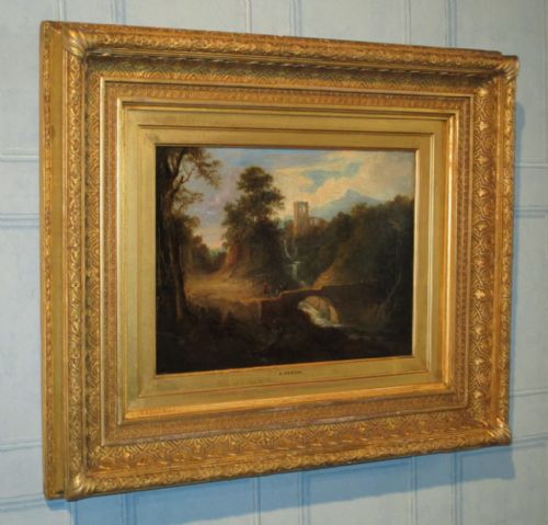 ROMANTIC LANDSCAPE OIL BY A PERIGAL - ADDITIONAL PHOTO 1