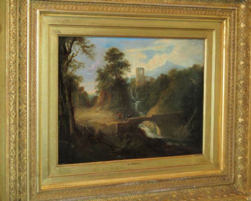 ROMANTIC LANDSCAPE OIL BY A PERIGAL - ADDITIONAL PHOTO 3
