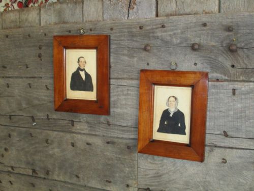 pair of small victorian watercolour portraits - CATEGORY: ANTIQUE ART - DATED 1860