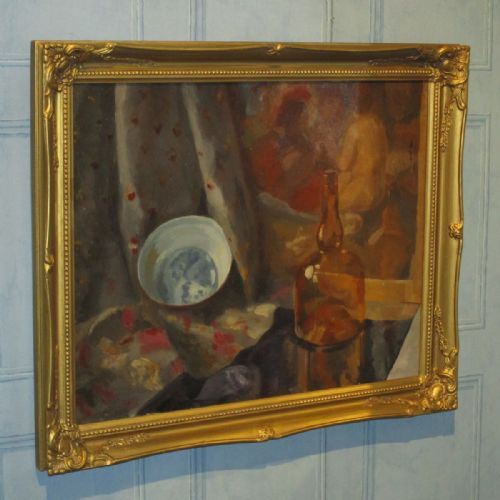 wonderful deco period still life oil - CATEGORY: ANTIQUE ART - DATED 1940