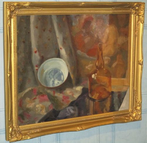 WONDERFUL DECO PERIOD STILL LIFE OIL - ADDITIONAL PHOTO 1