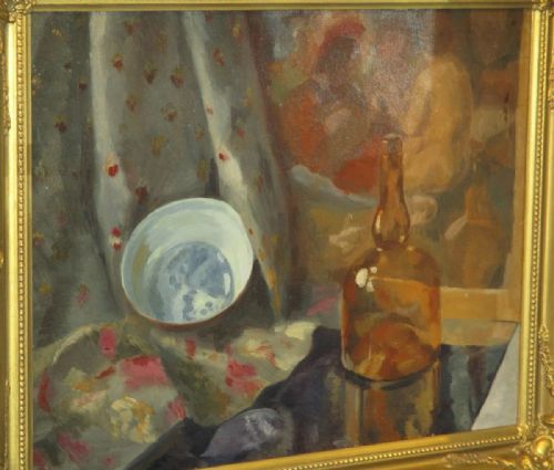 WONDERFUL DECO PERIOD STILL LIFE OIL - ADDITIONAL PHOTO 2