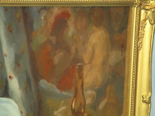 WONDERFUL DECO PERIOD STILL LIFE OIL - ADDITIONAL PHOTO 4