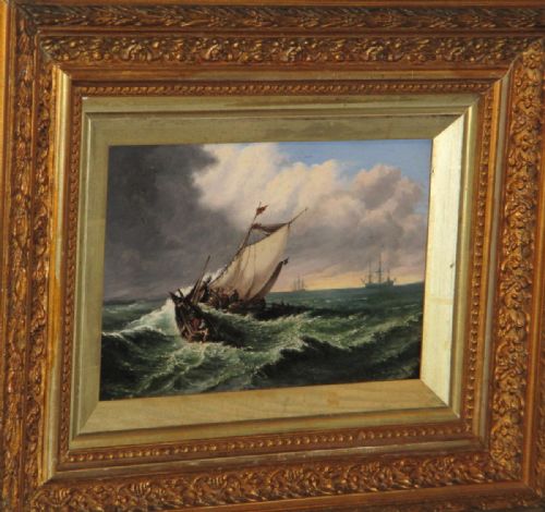 VICTORIAN MARINE SCENE OIL - ADDITIONAL PHOTO 2