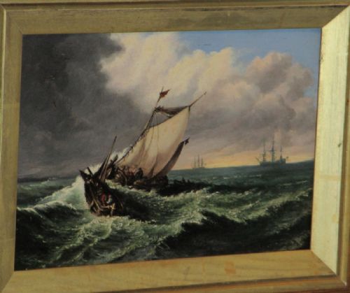 VICTORIAN MARINE SCENE OIL - ADDITIONAL PHOTO 3