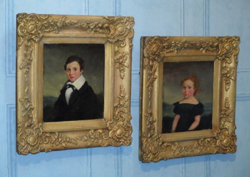 SUPERB PAIR OF CHILDREN'S PORTRAITS - ADDITIONAL PHOTO 1