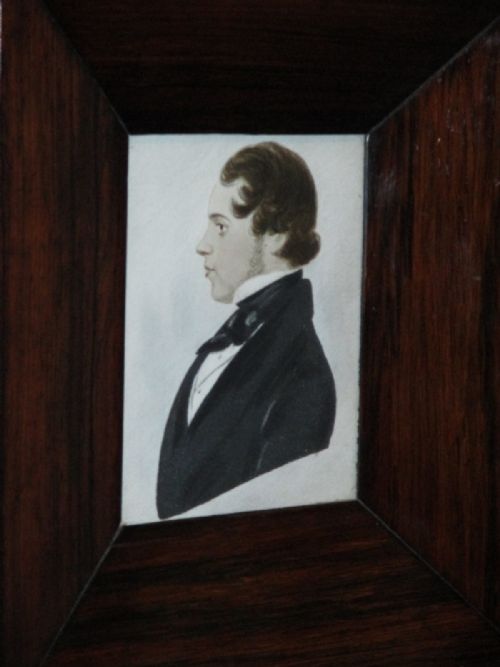 GOOD POST REGENCY WATERCOLOUR PROFILE PORTRAIT - ADDITIONAL PHOTO 3