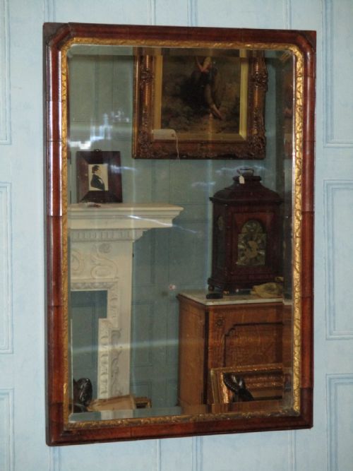 WALNUT AND GILT MIRROR IN GEORGIAN STYLE - ADDITIONAL PHOTO 1