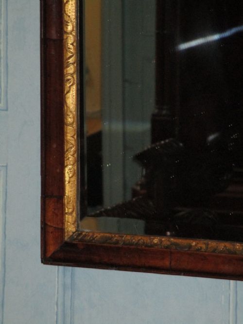 WALNUT AND GILT MIRROR IN GEORGIAN STYLE - ADDITIONAL PHOTO 2