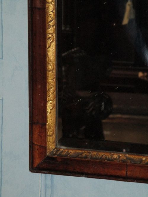 WALNUT AND GILT MIRROR IN GEORGIAN STYLE - ADDITIONAL PHOTO 3