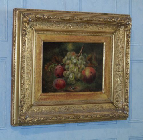 victorian oil still life of fruit - CATEGORY: ANTIQUE ART - DATED VICTORIAN