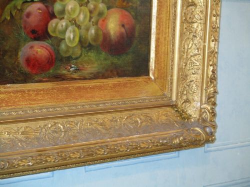VICTORIAN OIL STILL LIFE OF FRUIT - ADDITIONAL PHOTO 4
