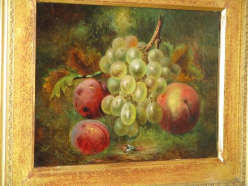 VICTORIAN OIL STILL LIFE OF FRUIT - ADDITIONAL PHOTO 6