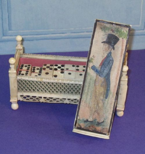 RARE NAPOLEONIC PRISONER OF WAR BONE DOMINOES - ADDITIONAL PHOTO 8