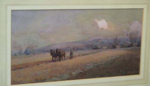 PLOUGHING WATERCOLOUR BY WILLIAM BARTOL THOMAS - ADDITIONAL PHOTO 6