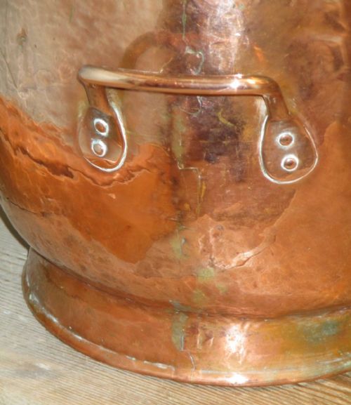 UNUSUALLY LARGE GEORGIAN COPPER COAL SCUTTLE - ADDITIONAL PHOTO 2