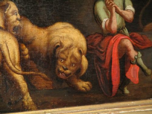 LARGE OLD MASTER OIL PAINTING 'DANIEL IN THE LION'S DEN' AFTER RUBENS - ADDITIONAL PHOTO 6