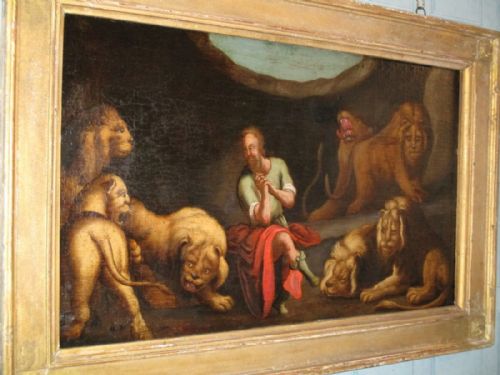 LARGE OLD MASTER OIL PAINTING 'DANIEL IN THE LION'S DEN' AFTER RUBENS - ADDITIONAL PHOTO 9