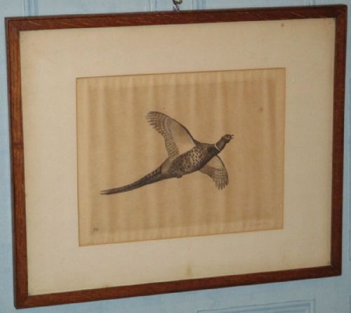 PAIR ETCHING OF GAME BIRDS IN FLIGHT - ADDITIONAL PHOTO 2