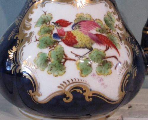 ROYAL WORCESTER JUG WITH BLUE SCALE GROUND - ADDITIONAL PHOTO 2