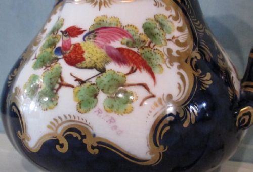 ROYAL WORCESTER JUG WITH BLUE SCALE GROUND - ADDITIONAL PHOTO 4