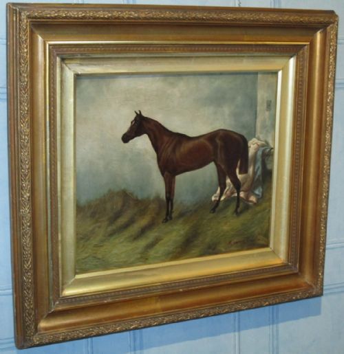 EDWARDIAN OIL PAINTING OF A HORSE - ADDITIONAL PHOTO 1