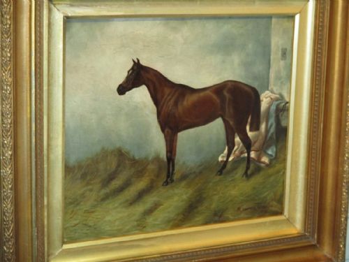 EDWARDIAN OIL PAINTING OF A HORSE - ADDITIONAL PHOTO 2