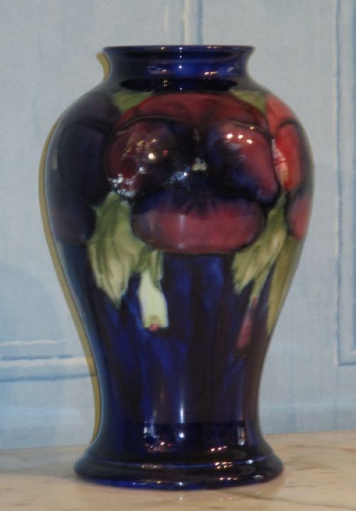 MOORCROFT PANSY PATTERN VASE - ADDITIONAL PHOTO 1