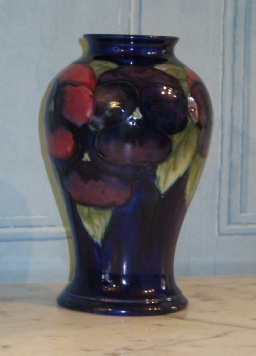 MOORCROFT PANSY PATTERN VASE - ADDITIONAL PHOTO 2