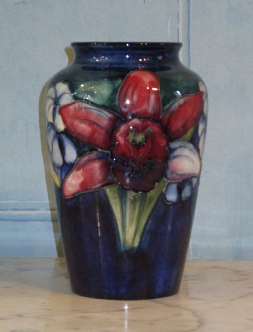 MOORCROFT ORCHID WITH SPRING FLOWERS PATTERN VASE - ADDITIONAL PHOTO 3