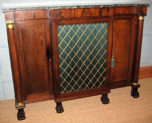 FINE REGENCY ROSEWOOD BREAKFRONT CABINET - ADDITIONAL PHOTO 1