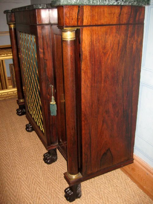 FINE REGENCY ROSEWOOD BREAKFRONT CABINET - ADDITIONAL PHOTO 5