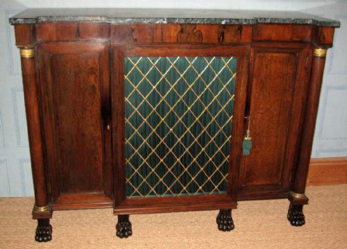 FINE REGENCY ROSEWOOD BREAKFRONT CABINET - ADDITIONAL PHOTO 6