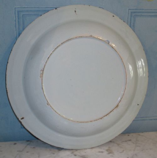 SUPERB ENGLISH DELFT CHARGER WITH PEACOCK - ADDITIONAL PHOTO 3