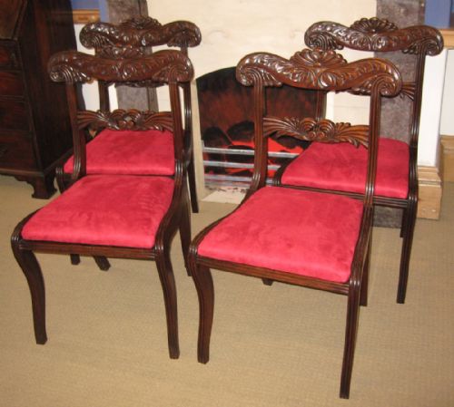 superb set of four regency mahogany dining chairs - CATEGORY: ANTIQUE CHAIRS - DATED REGENCY