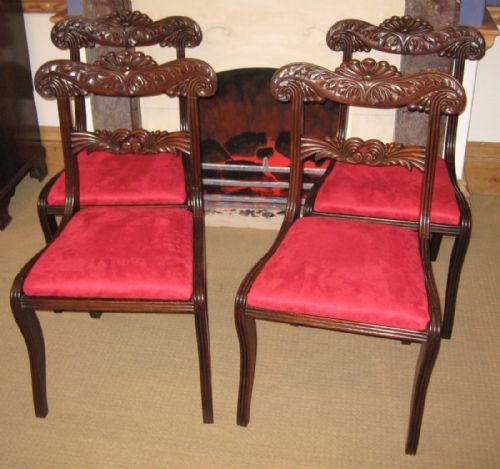 SUPERB SET OF FOUR REGENCY MAHOGANY DINING CHAIRS - ADDITIONAL PHOTO 5