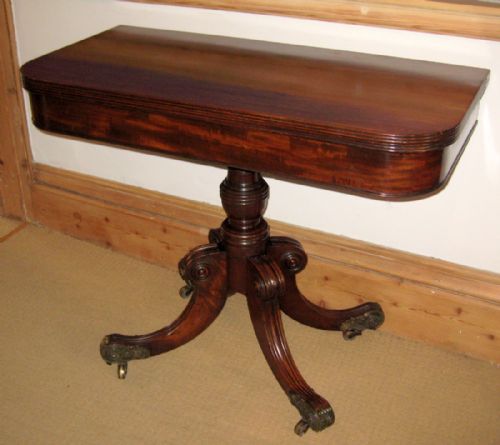 regency mahogany pedestal tea table with ormolu mounts - CATEGORY: ANTIQUE TABLES - DATED REGENCY