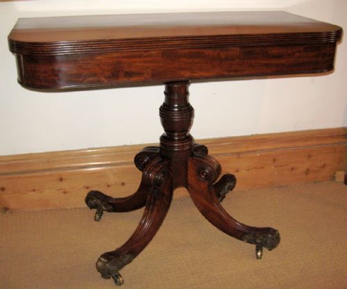 REGENCY MAHOGANY PEDESTAL TEA TABLE WITH ORMOLU MOUNTS - ADDITIONAL PHOTO 1