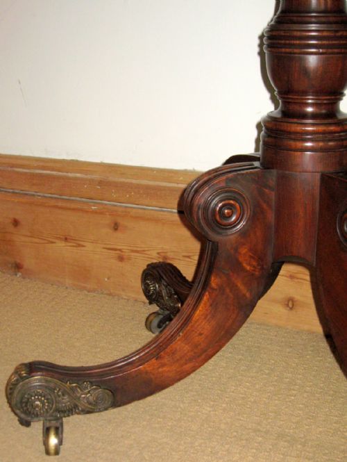 REGENCY MAHOGANY PEDESTAL TEA TABLE WITH ORMOLU MOUNTS - ADDITIONAL PHOTO 2