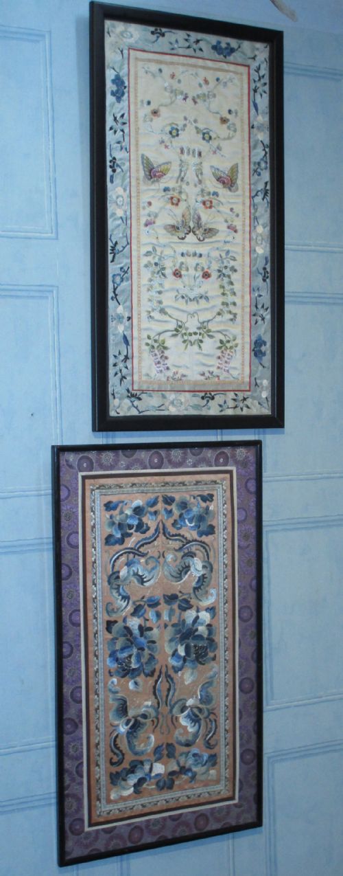 two chinese silkwork embroidery panels - CATEGORY: ANTIQUE MISCELLANEOUS - DATED 1920