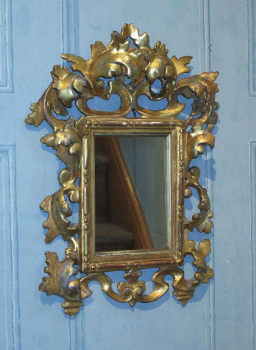 small italian carved giltwood mirror - CATEGORY: ANTIQUE MIRRORS - DATED 1900